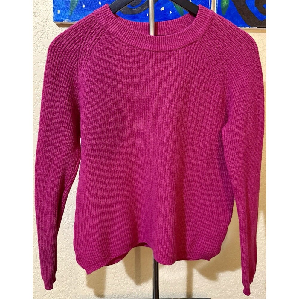 Tahari Sweater Women’s large Pink Pullover Crewneck Casual Ribbed Breathable